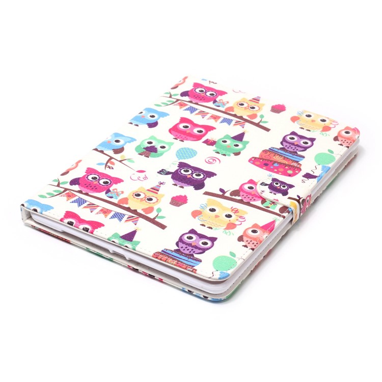 Pattern Printing Embossed Leather Protective Shell with Stand for iPad 9.7 (2018) / 9.7 (2017) - A Group of Owls-5