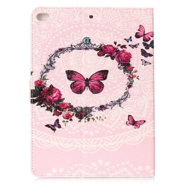 Pattern Printing Embossed Leather Protective Casing with Stand for iPad 9.7 (2018) / 9.7 (2017) - Flower Ring-3