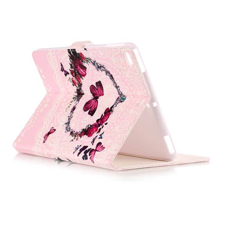 Pattern Printing Embossed Leather Protective Casing with Stand for iPad 9.7 (2018) / 9.7 (2017) - Flower Ring-4