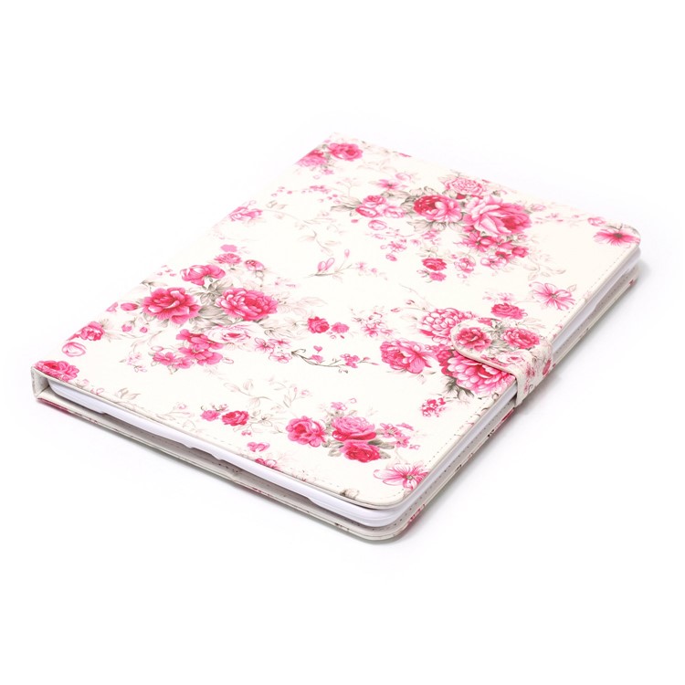 Pattern Printing Embossed Magnetic Leather Protective Shell for iPad 9.7 (2018) / 9.7 (2017) - Flower Sea-5