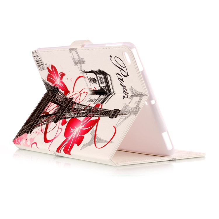 Pattern Printing Embossed PU Leather Protective Case with Stand for iPad 9.7 (2018) / 9.7 (2017) - Paris Eiffel Tower-4