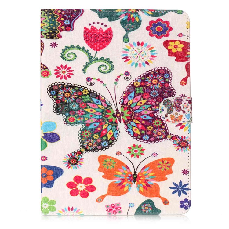 Pattern Printing Embossed Flip Leather Protective Tablet Case for iPad 9.7 (2018) / 9.7 (2017) - Colorful Butterflies and Flower-2