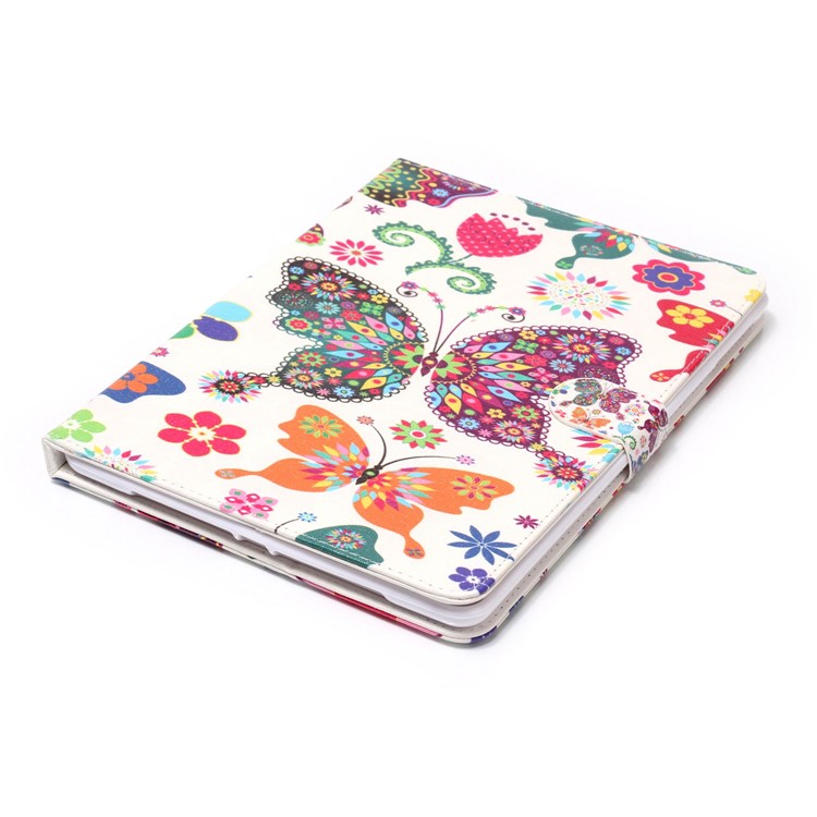 Pattern Printing Embossed Flip Leather Protective Tablet Case for iPad 9.7 (2018) / 9.7 (2017) - Colorful Butterflies and Flower-5