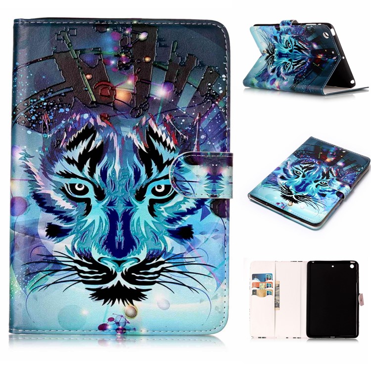 Pattern Printing Embossed Leather Protective Case for iPad mini 1 / 2 / 3 - Tiger-1