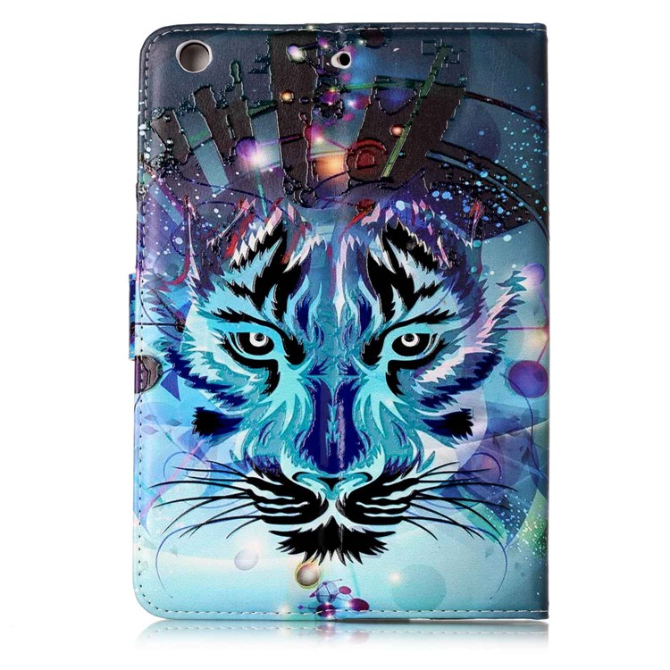 Pattern Printing Embossed Leather Protective Case for iPad mini 1 / 2 / 3 - Tiger-3