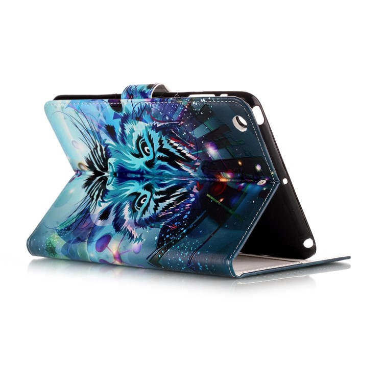 Pattern Printing Embossed Leather Protective Case for iPad mini 1 / 2 / 3 - Tiger-4