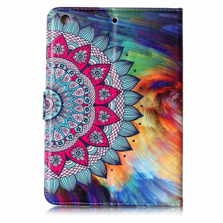 Pattern Printing Embossed Leather Protective Cover for iPad mini 1 / 2 / 3 - Flower-3