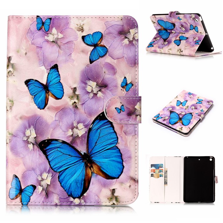 Pattern Printing Embossed Leather Protective Shell for iPad mini 1 / 2 / 3 - Butterfly-1