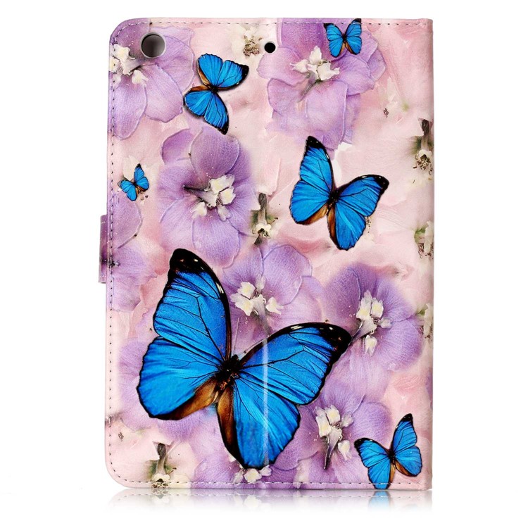 Pattern Printing Embossed Leather Protective Shell for iPad mini 1 / 2 / 3 - Butterfly-3