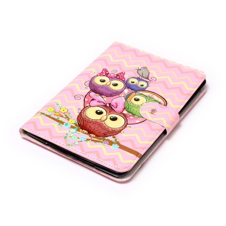 Pattern Printing Embossed Magnetic Leather Protective Case for iPad mini 1 / 2 / 3 - Cute Owls-5