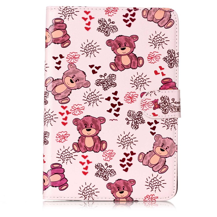 Pattern Printing Embossed Leather Protective Case with Stand for iPad mini 1 / 2 / 3 - Bear-2