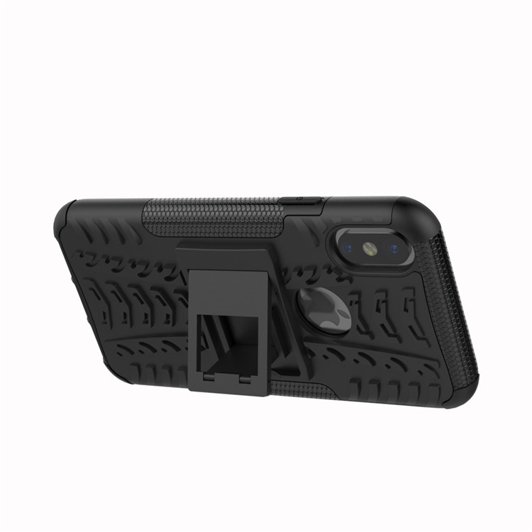 2-in-1 Tyre Pattern Kickstand PC + TPU Hybrid Phone Casing Cover for iPhone 8 - Black-6