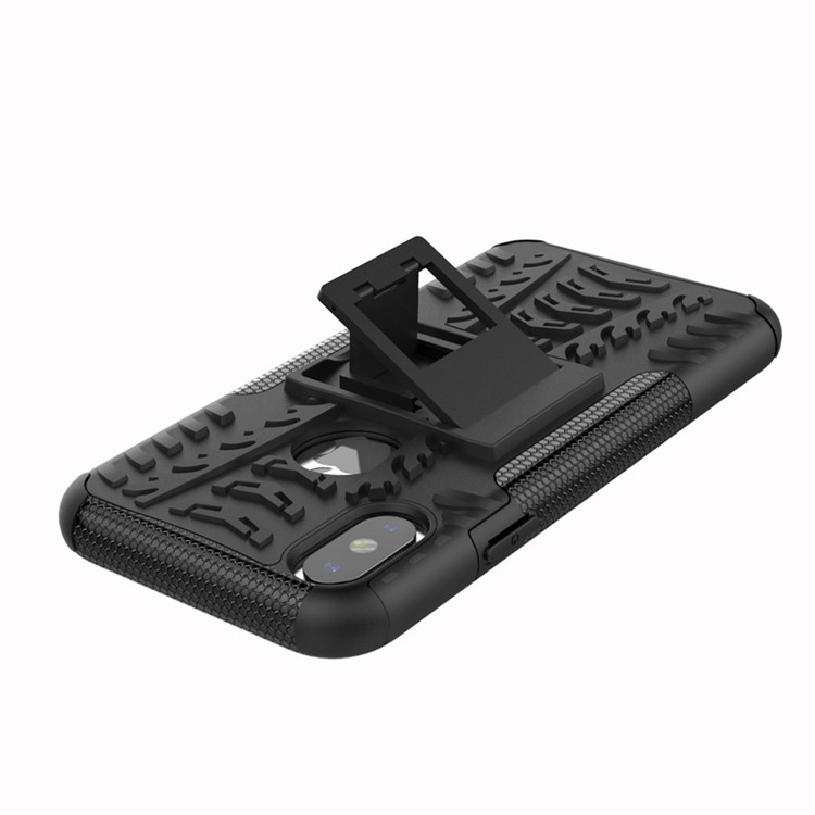 2-in-1 Tyre Pattern Kickstand PC + TPU Hybrid Phone Casing Cover for iPhone 8 - Black-7