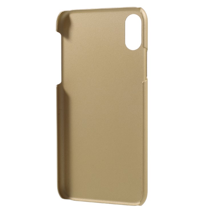For iPhone X/XS Ten 5.8 inch Rubberized Plastic Hard Slip-in Back Case - Gold-3