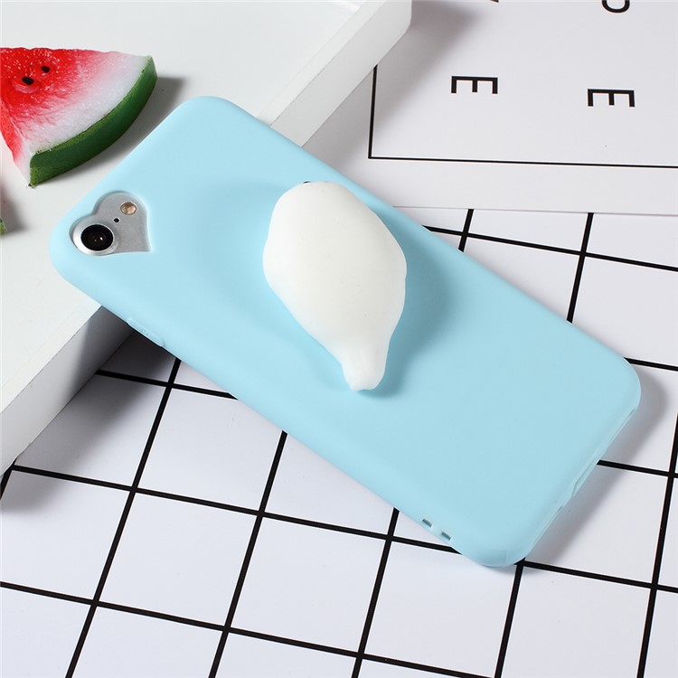 

For iPhone 8 / 7 4.7 inch 3D Stress Reliever Squishy Silicone Seal TPU Phone Cover - Blue