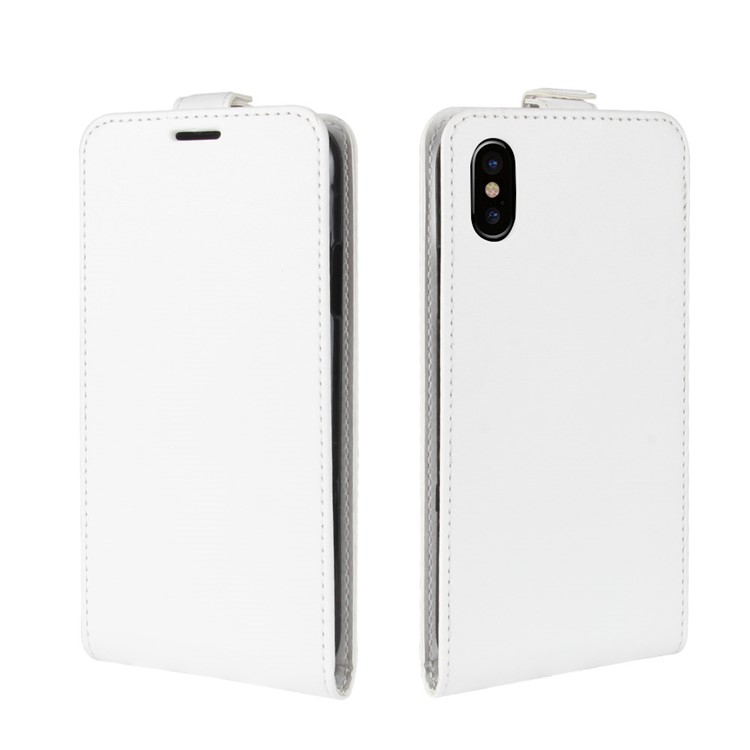 Crazy Horse Texture PU Leather Vertical Flip Case for iPhone X/XS 5.8-inch - White-4