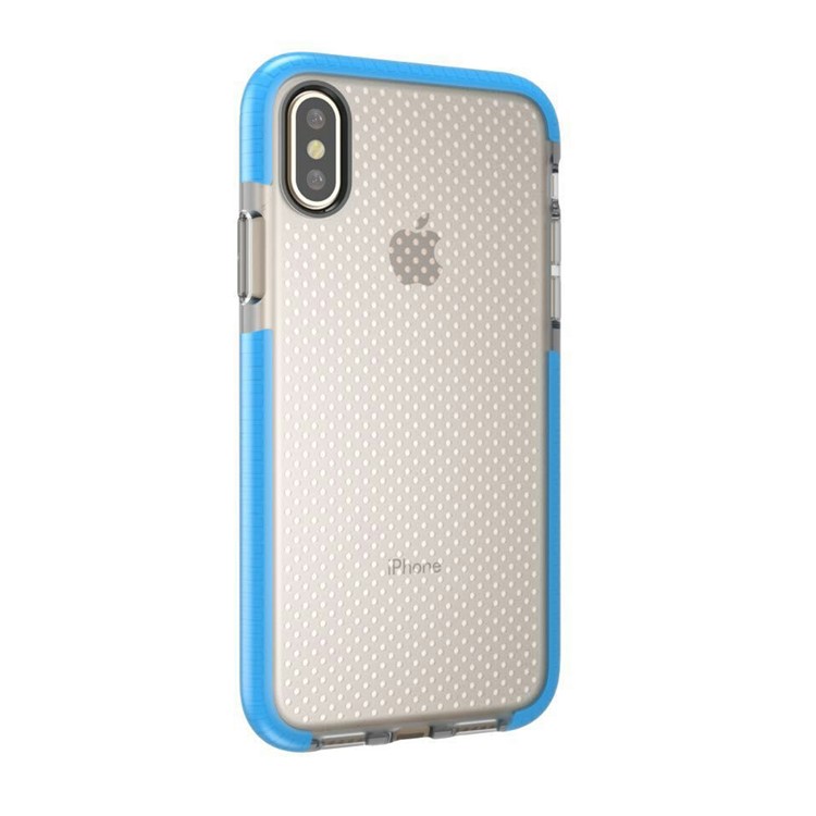 For iPhone XS / X / 10 5.8 inch Seamless Dots Gel TPU Phone Case Shell - Transparent / Blue-1