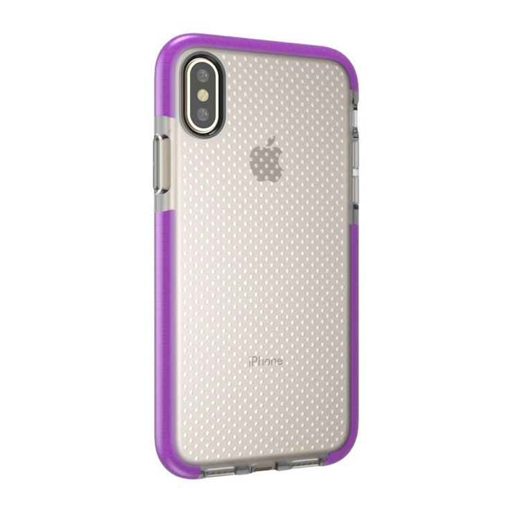 Для Iphone X / 10 5.8-дюймовый Бесшовный Гель Для Очков С Покрытием Для TPU - Прозрачный / Пурпурный-1