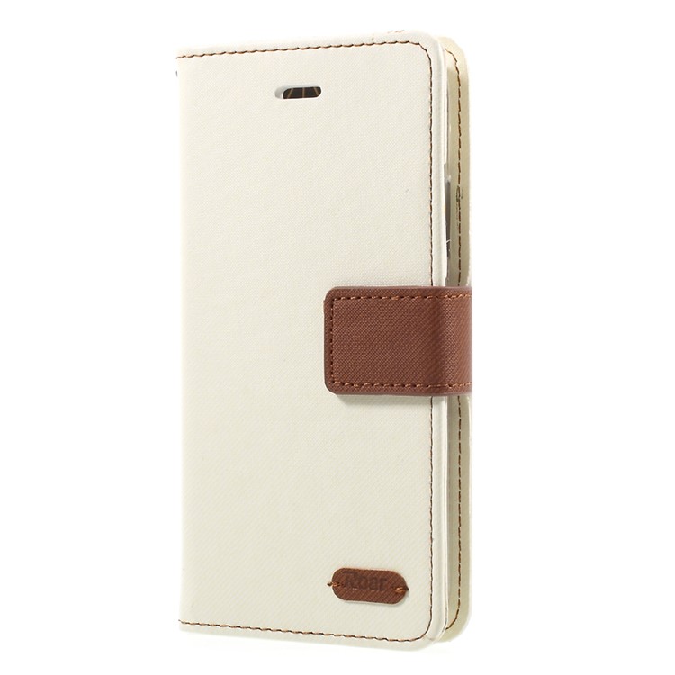 ROAR Twill Texture Leather Flip Wallet Case Accessory for iPhone X/XS 5.8-inch - White-1