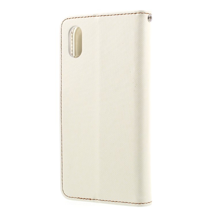 ROAR Twill Texture Leather Flip Wallet Case Accessory for iPhone X/XS 5.8-inch - White-2