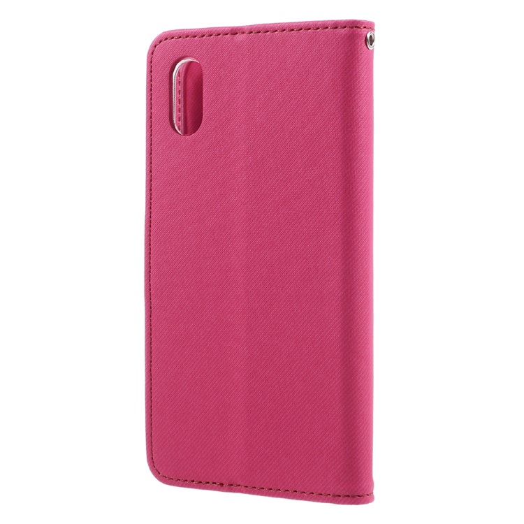 ROAR Twill Grain PU Leather Wallet Casing for iPhone X/XS 5.8-inch - Rose-2