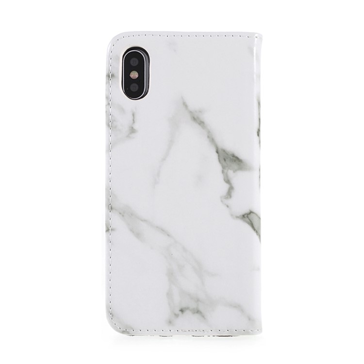 Cubierta De Cuero Del Teléfono De La Cartera Del Cuero Del Soporte Del Modelo Para El Iphone Iphone Iphone X / XS De Iphone 5.8 Pulgadas - Blanco-2
