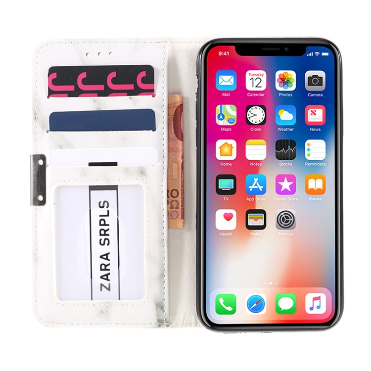 Cubierta De Cuero Del Teléfono De La Cartera Del Cuero Del Soporte Del Modelo Para El Iphone Iphone Iphone X / XS De Iphone 5.8 Pulgadas - Blanco-6