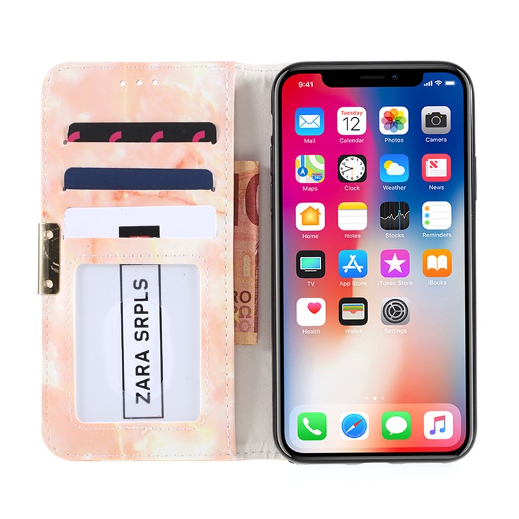Marble Pattern Stand Leather Wallet Phone Shell for iPhone iPhone iPhone iPhone X/XS 5.8-inch8 - Pink-6