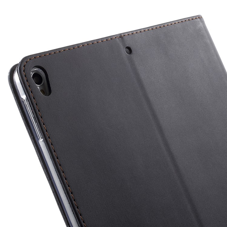ROAR KOREA Twill Grain Leather Wallet Case for iPad Pro 10.5 (2017) - Black-8