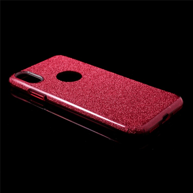 PC TPU Hybrid Cover + Flash Powder Paper for iPhone X/XS 5.8 inch - Red-3