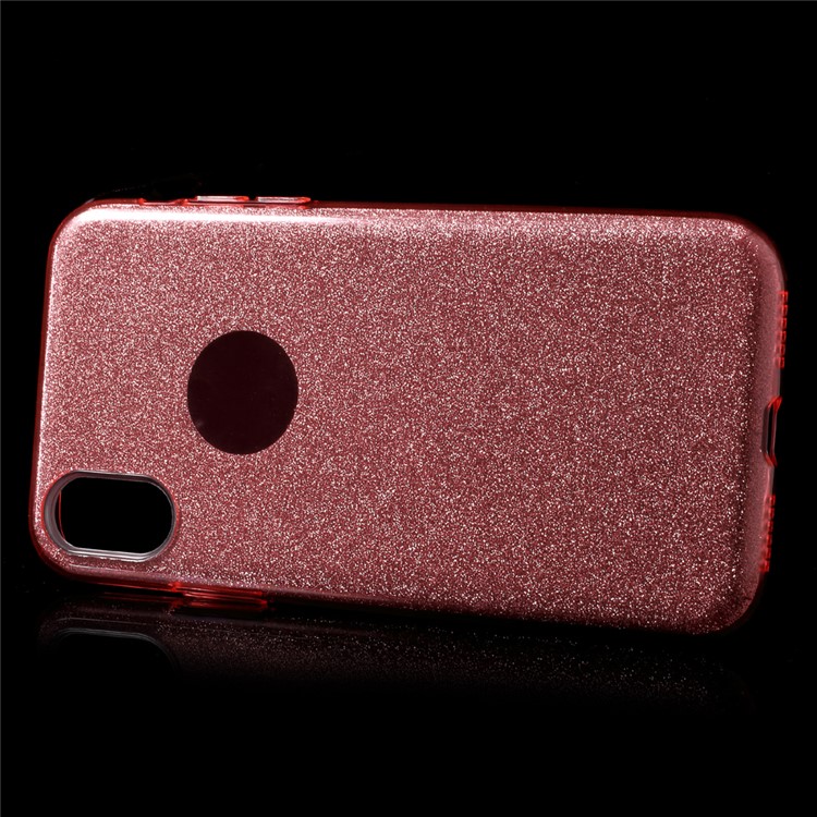 PC TPU Hybrid Shell + Flash Powder Paper for iPhone X/XS 5.8 inch - Pink-2