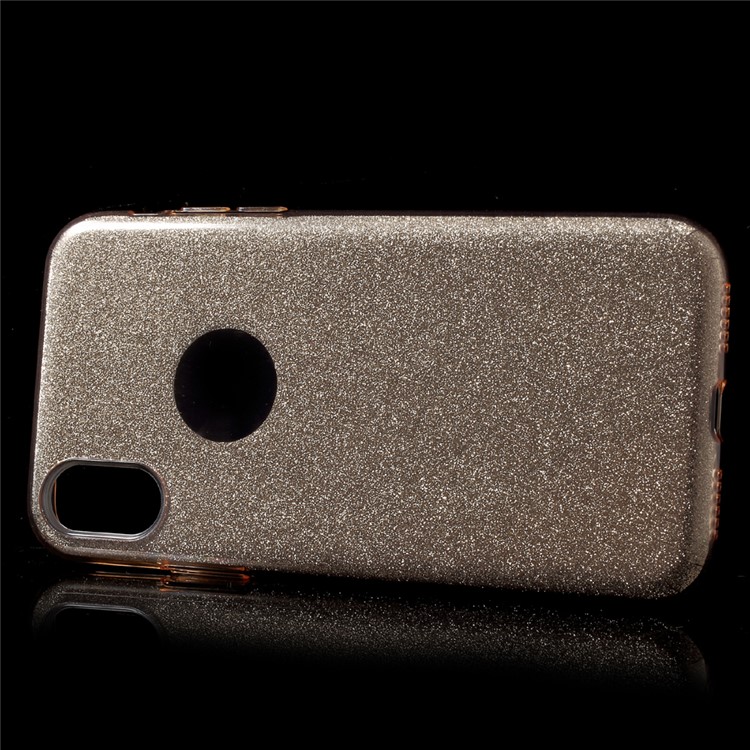 PC TPU Hybrid Mobile Phone Casing + Flash Powder Paper for iPhone X/XS 5.8 inch - Gold-2