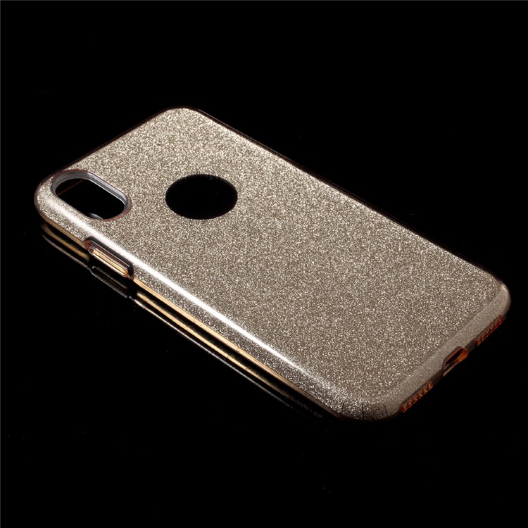 PC TPU Hybrid Mobile Phone Casing + Flash Powder Paper for iPhone X/XS 5.8 inch - Gold-3