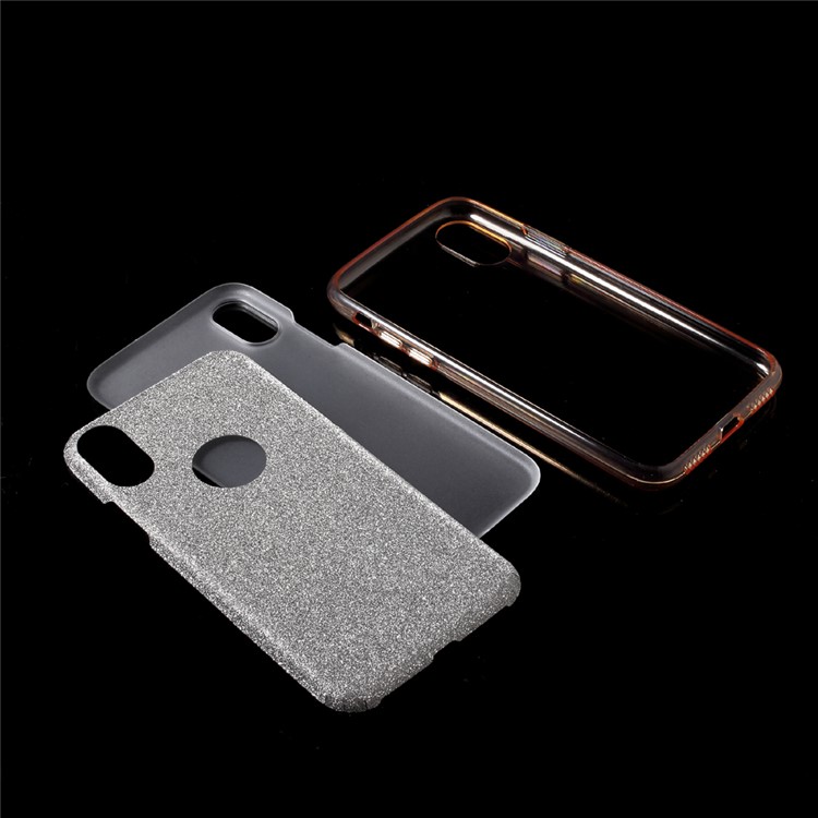 PC TPU Hybrid Mobile Phone Casing + Flash Powder Paper for iPhone X/XS 5.8 inch - Gold-4