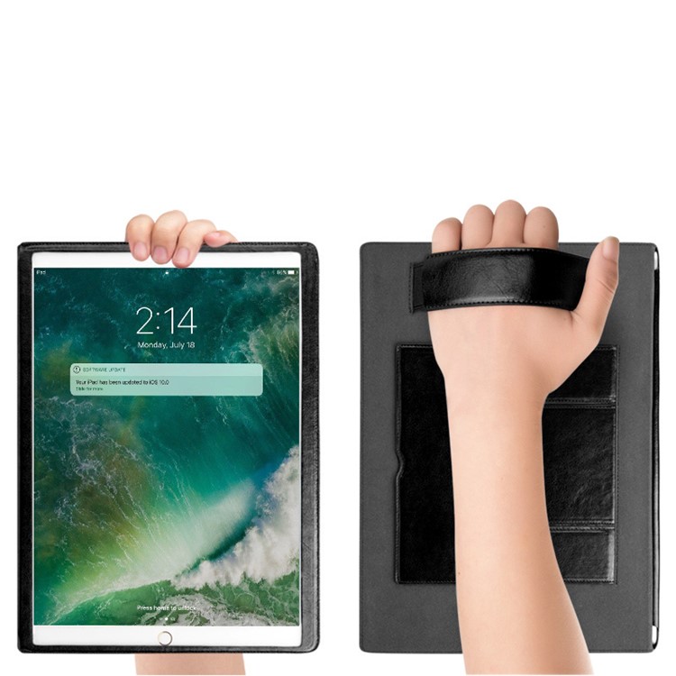 Qialino Classic Echtes Leder Auto Wake & Schlafständer Fall Für IPad Air 10.5 (2019) / Pro 10,5-Zoll (2017) - Schwarz-4