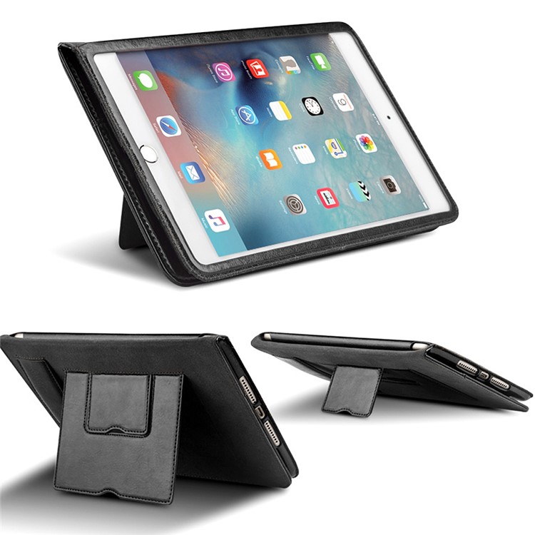 QIALINO Classic Genuine Cowhide Leather Case for iPad Air 2 - Black-1