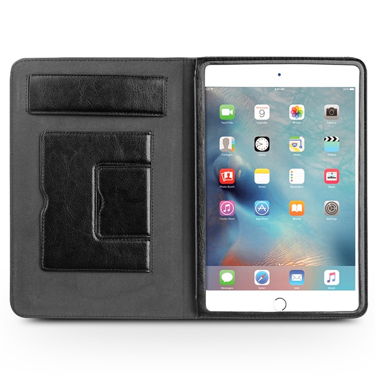 QIALINO Classic Genuine Cowhide Leather Case for iPad Air 2 - Black-2