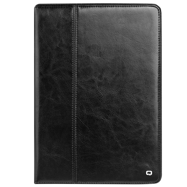 QIALINO Classic Genuine Cowhide Leather Case for iPad Air 2 - Black-6