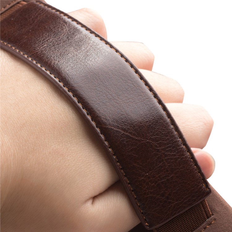 QIALINO Classic Genuine Cowhide Leather Shell for iPad Air 2 - Brown-3