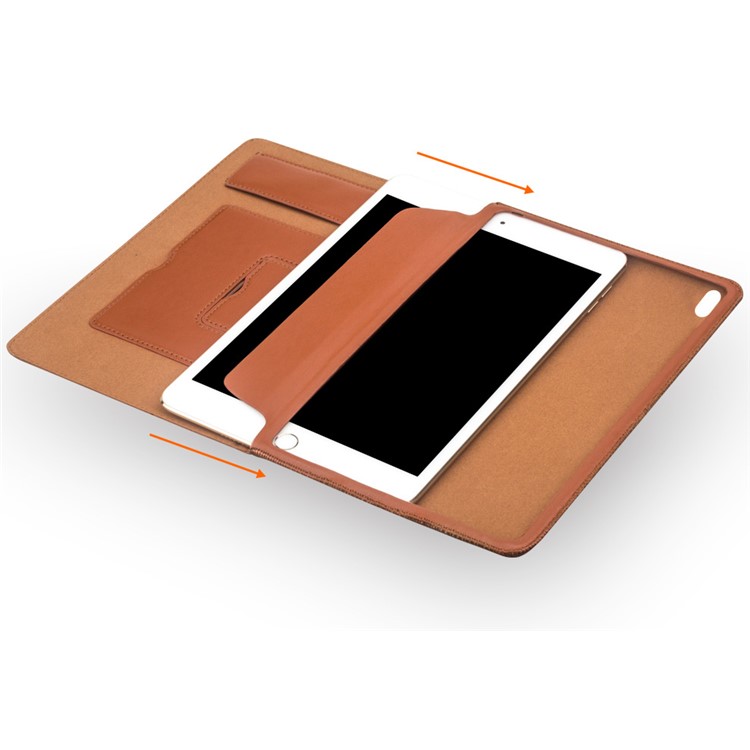QIALINO Waxed Cowhide Leather Smart Flip Stand Case Cover for iPad Air 10.5 (2019) / Pro 10.5-inch (2017) - Brown-12