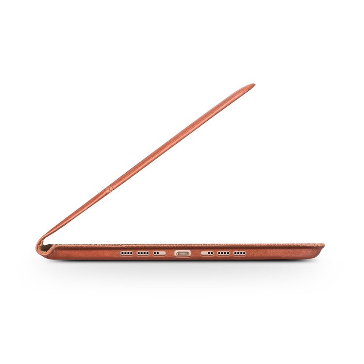 QIALINO Waxed Cowhide Leather Smart Flip Stand Case Cover for iPad Air 10.5 (2019) / Pro 10.5-inch (2017) - Brown-13