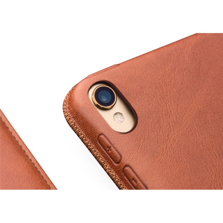 QIALINO Waxed Cowhide Leather Smart Flip Stand Case Cover for iPad Air 10.5 (2019) / Pro 10.5-inch (2017) - Brown-15