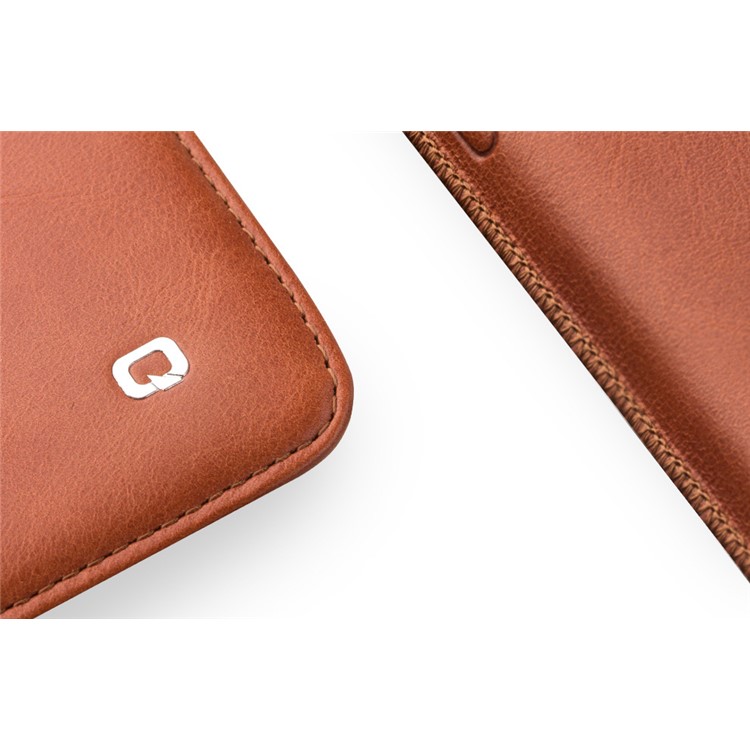 QIALINO Waxed Cowhide Leather Smart Flip Stand Case Cover for iPad Air 10.5 (2019) / Pro 10.5-inch (2017) - Brown-16