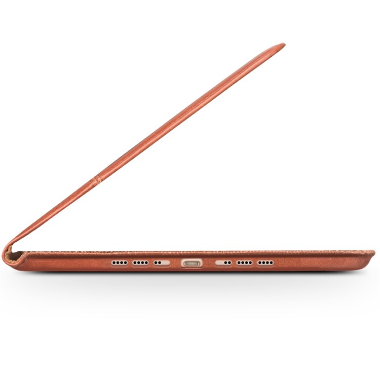 QIALINO Waxed Cowhide Leather Smart Flip Stand Case Cover for iPad Air 10.5 (2019) / Pro 10.5-inch (2017) - Brown-5