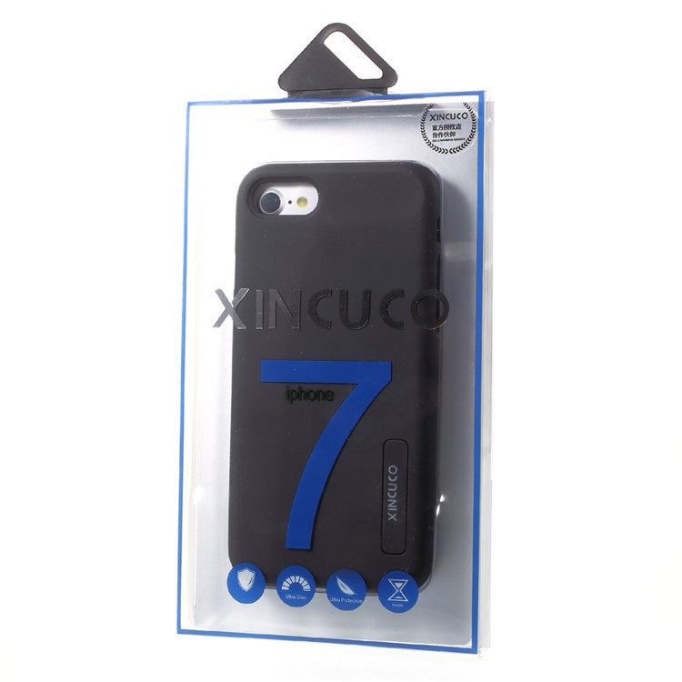 XINCUCO Hybrid Hard PC Back Plate + Soft Silicon Protection Back Case for iPhone 7 4.7 inch - Black-5