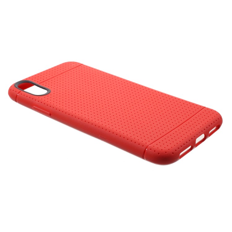 Dots Design TPU Case for iPhone XS / X 5.8 inch - Red-3