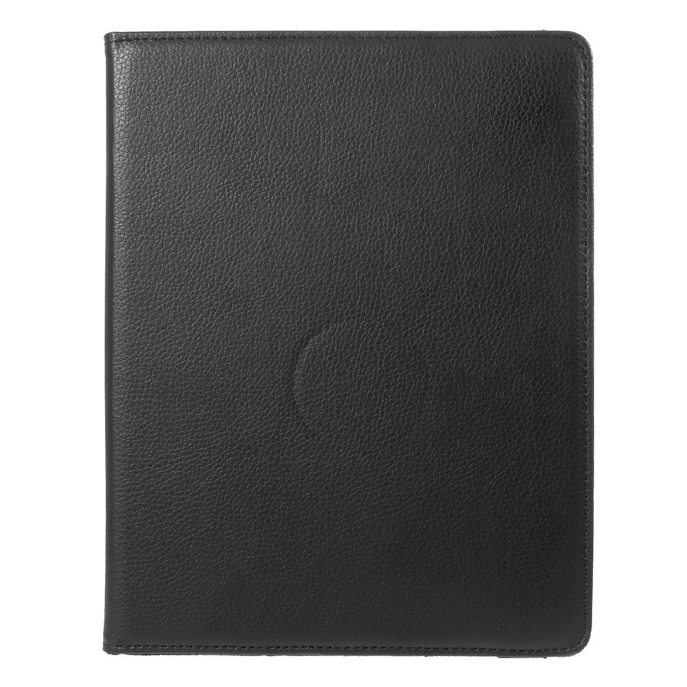 Litchi Skin PU Couro de 360 ​​graus de 360 ​​graus Case de Fólio Com Faixa Elástica Para Ipad 4/3/2 - Preto