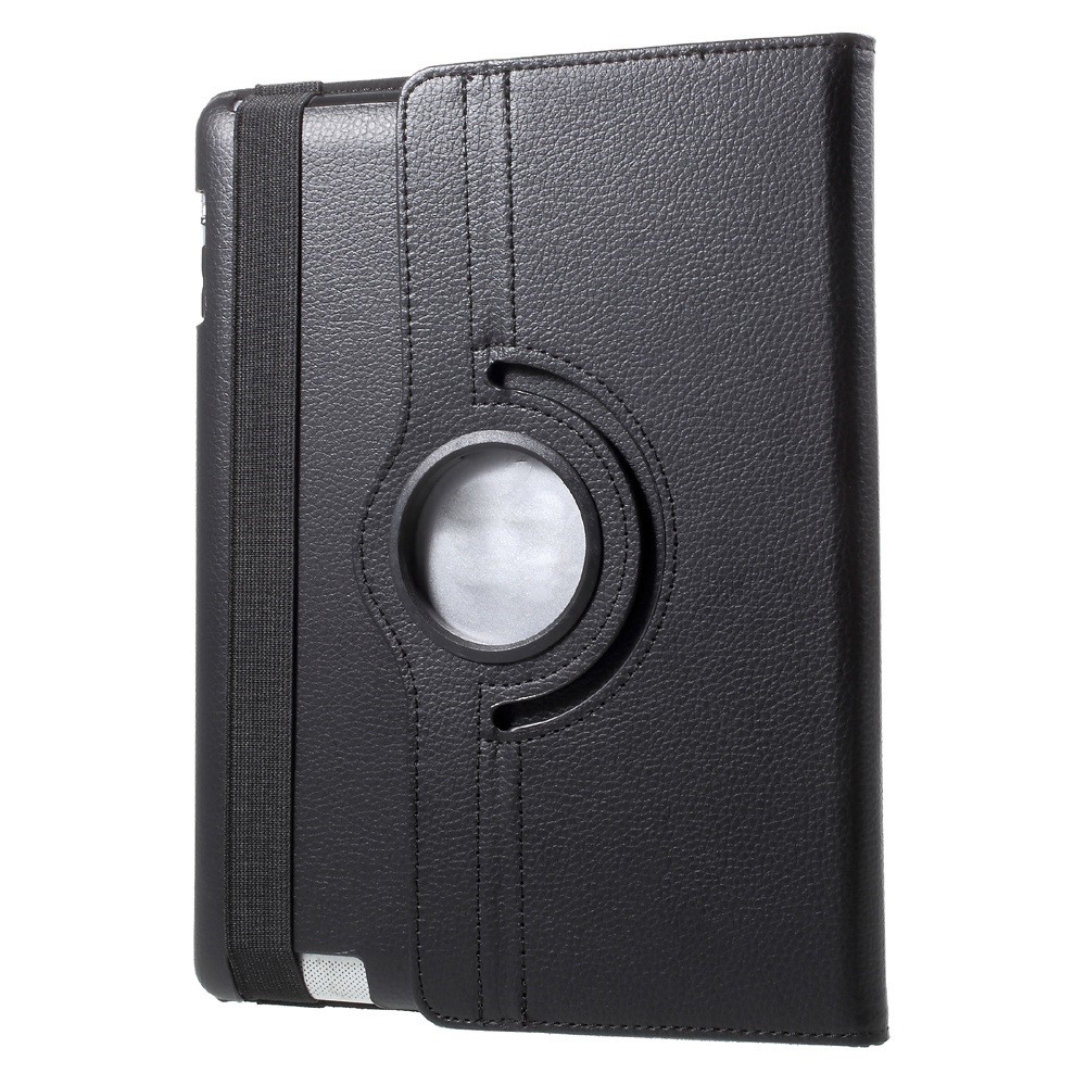 Für iPad 4/3/2 Litchi Grain 360 Grad Rotary Stand Leder Tablette Fall - Schwarz-7