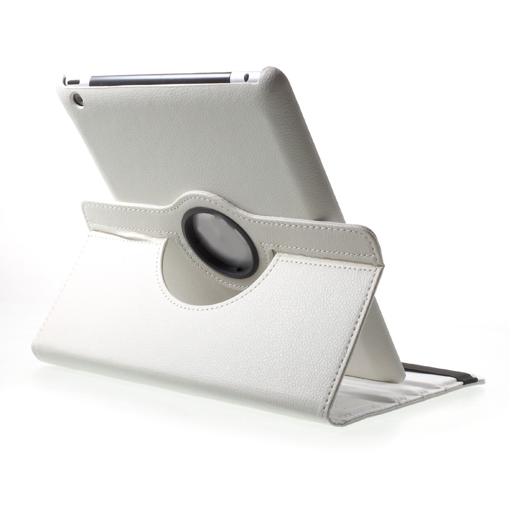 360 Degree Rotation Stand Litchi Grain Leather Protective Case for iPad 4/3/2 - White-4