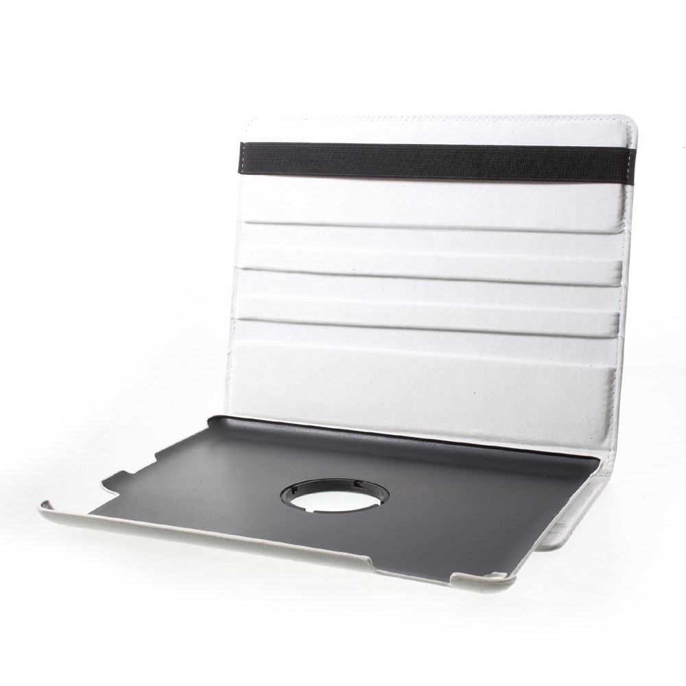 360 Degree Rotation Stand Litchi Grain Leather Protective Case for iPad 4/3/2 - White-5